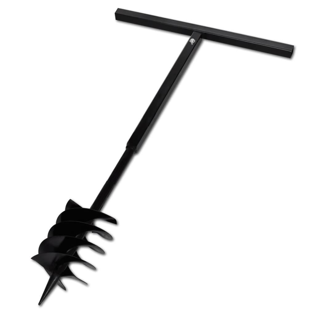 Vidaxl Ground drill with handle and screw head 180 mm (black)