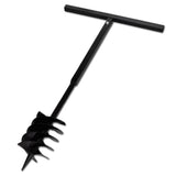 Vidaxl Ground drill with handle and screw head 180 mm (black)