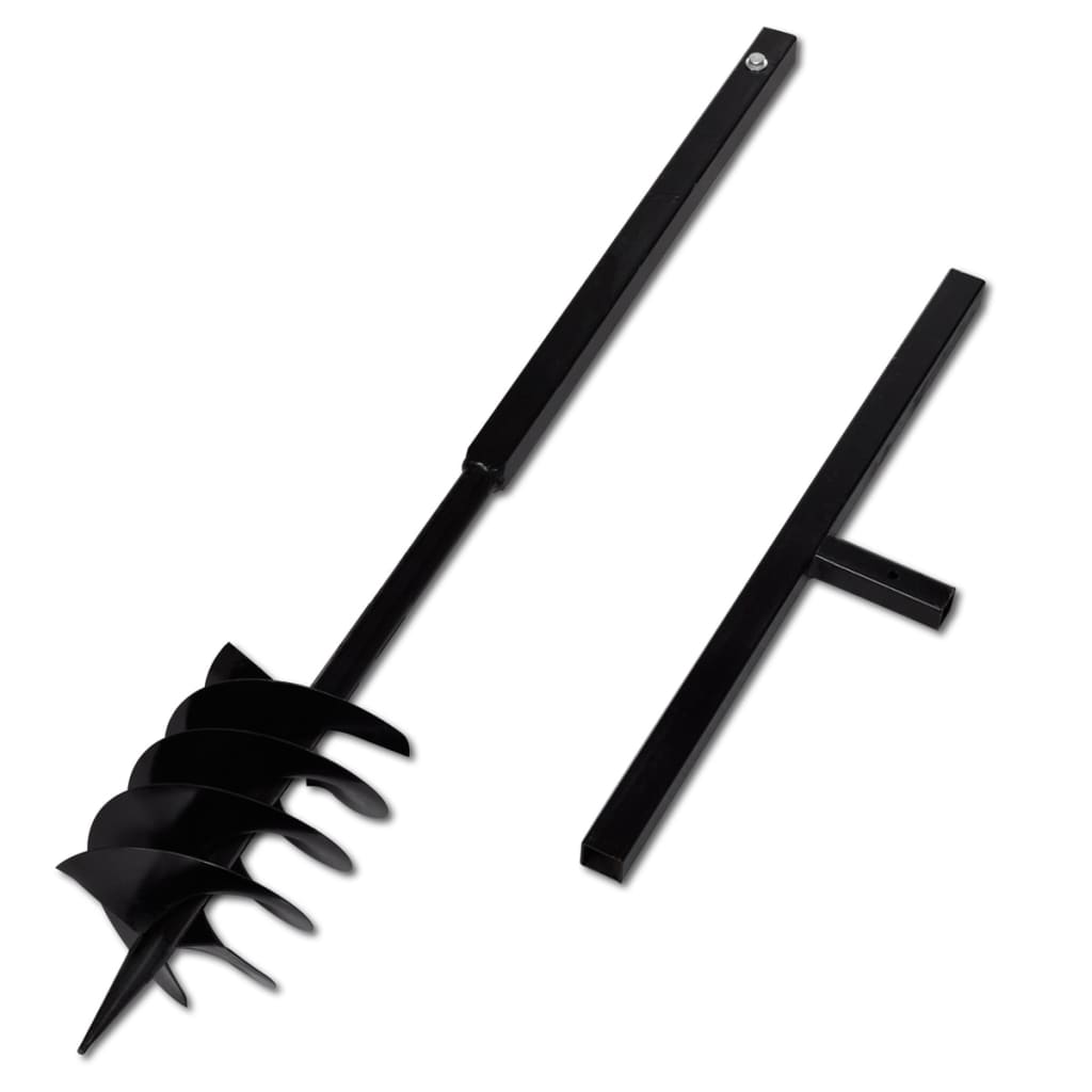 Vidaxl Ground drill with handle and screw head 180 mm (black)