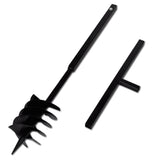 Vidaxl Ground drill with handle and screw head 180 mm (black)