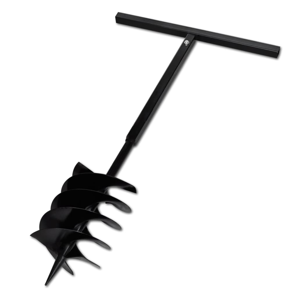 Vidaxl Ground drill with handle and screw head 200 mm (black)