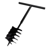 Vidaxl Ground drill with handle and screw head 200 mm (black)