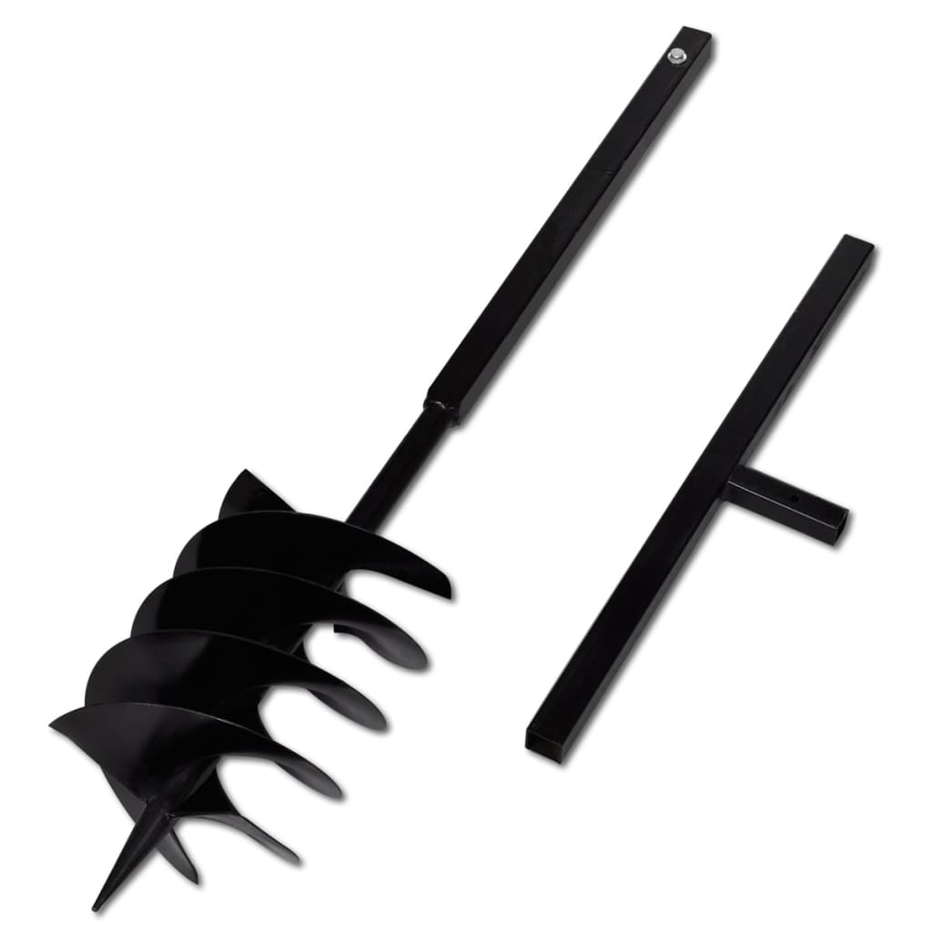 Vidaxl Ground drill with handle and screw head 200 mm (black)