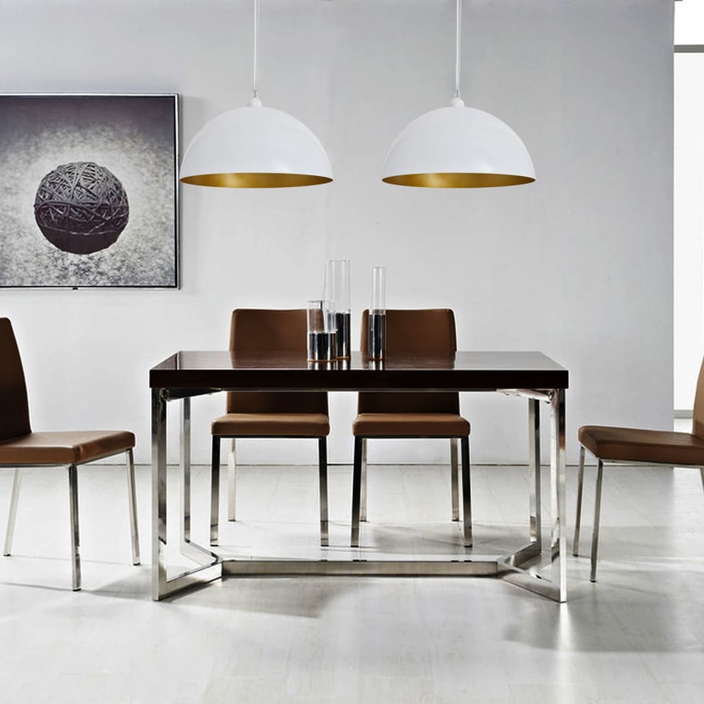 Vidaxl ceiling lamps in height adjustable semi -circular white 2 sts