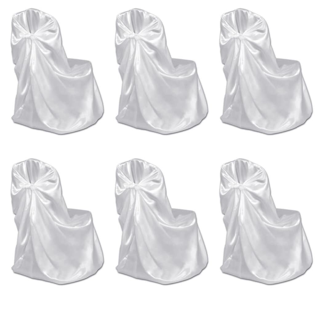 Couverture de chaise de mariage vidaxl blanc (6 pièces)