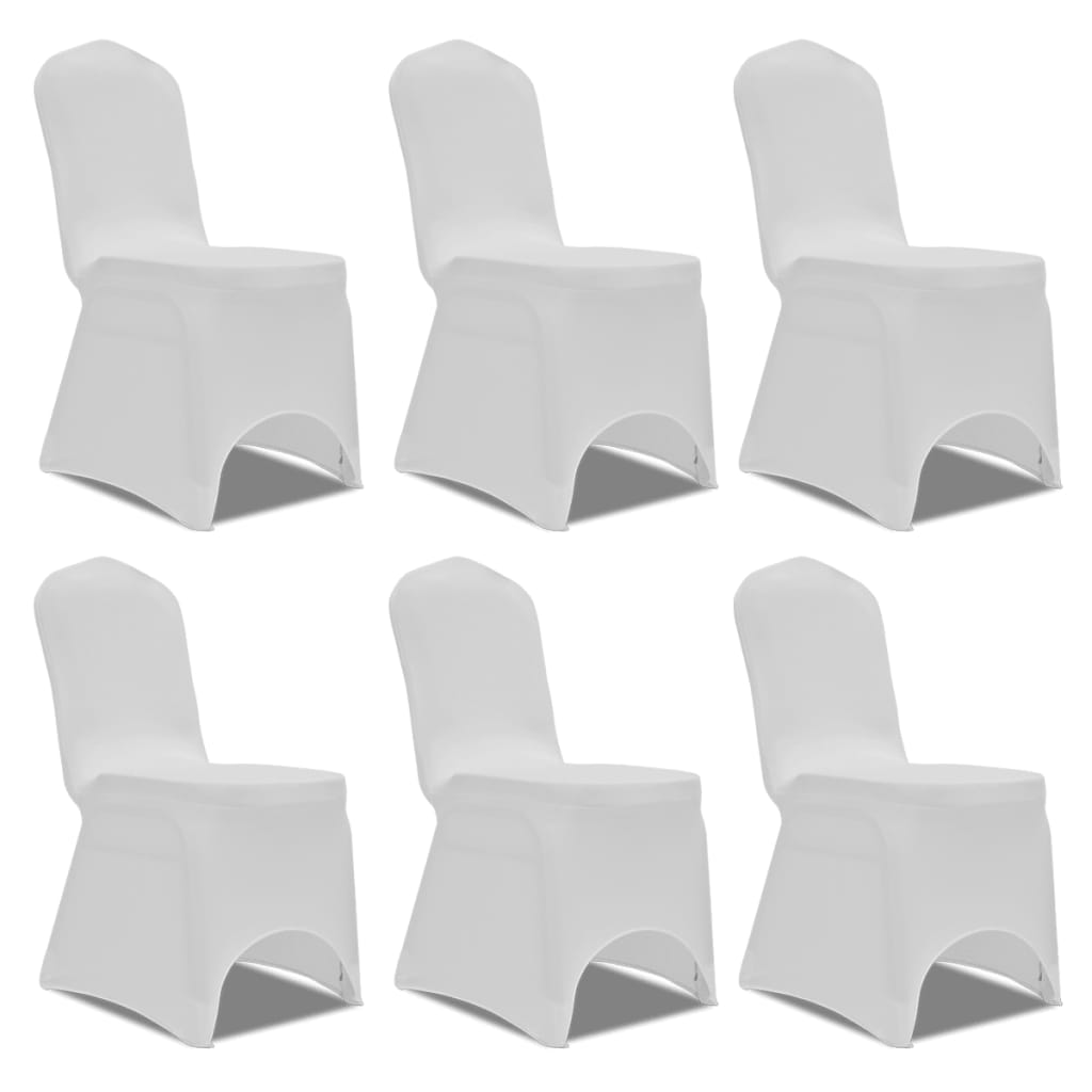 Kryt židle Vidaxl Stretch White (6 kusů)