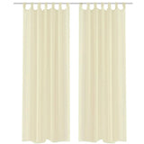 Cortinas Vidaxl 2 st translúcido 140x225 cm crème