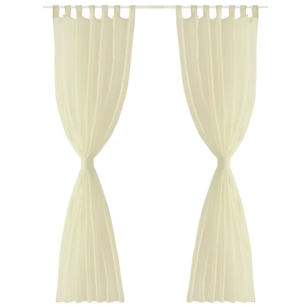 BIDAXL CURTIN CREAM 140x245 cm (2 stycken)