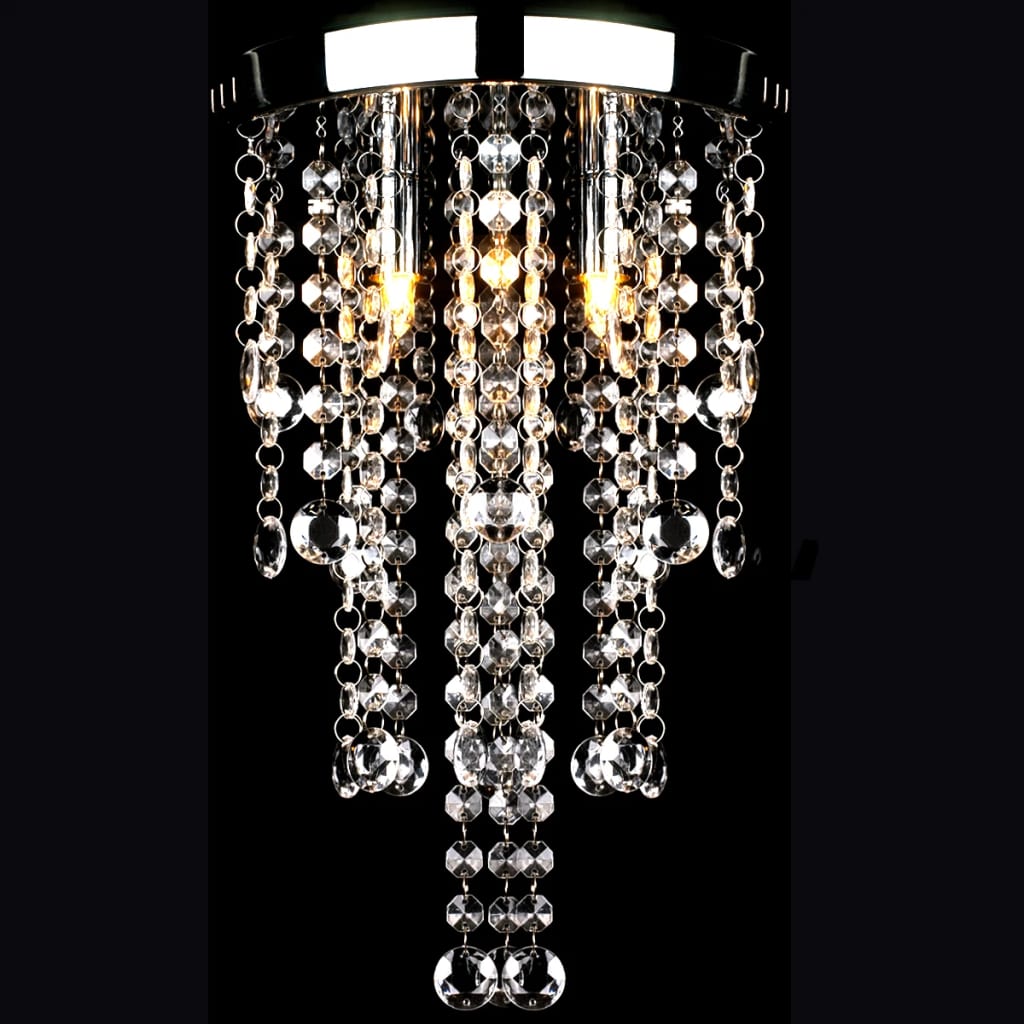 Stropní lampa Vidaxl s krystalovou korálky kovová bílá