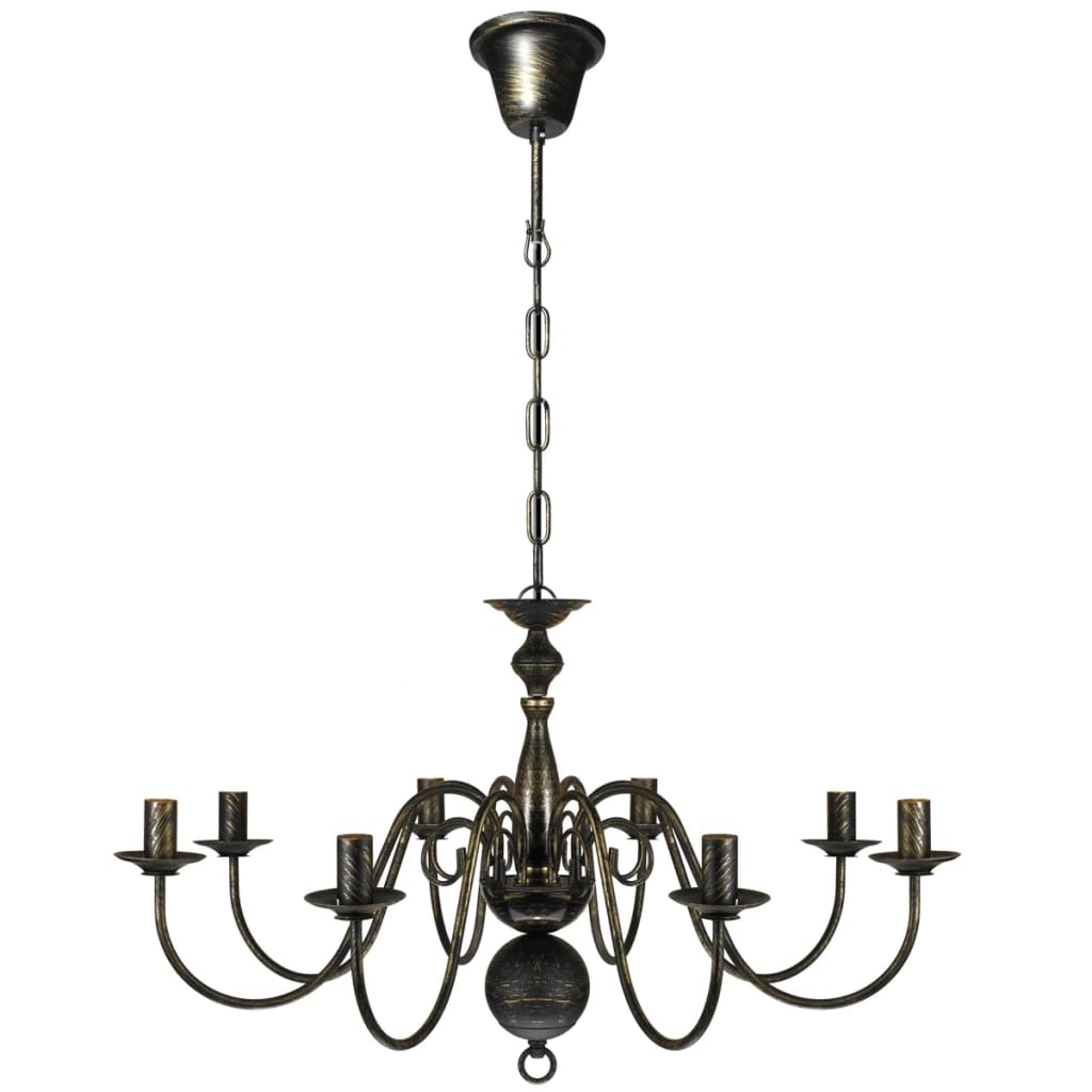 Vidaxl Chandelier Black Metal 8 X E14 lampor