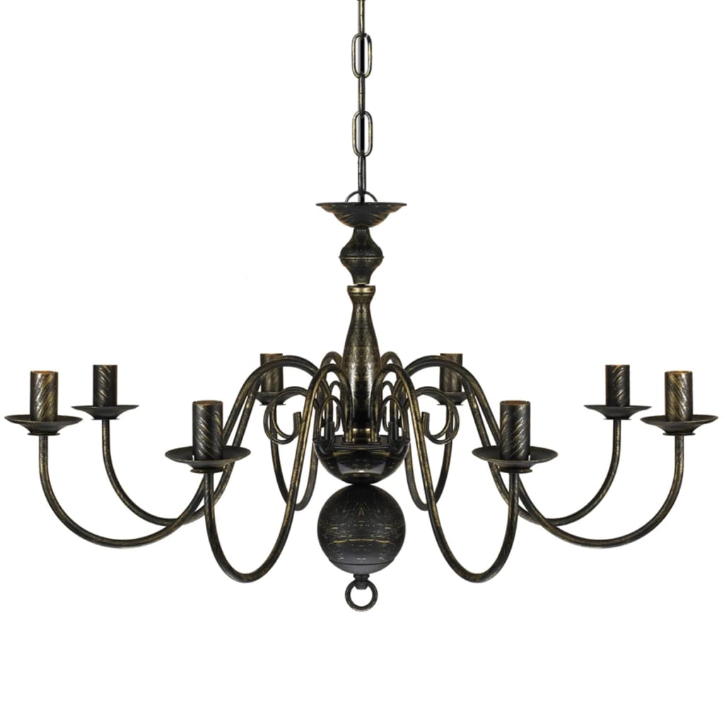 Vidaxl Chandelier Black Metal 8 X E14 lampor