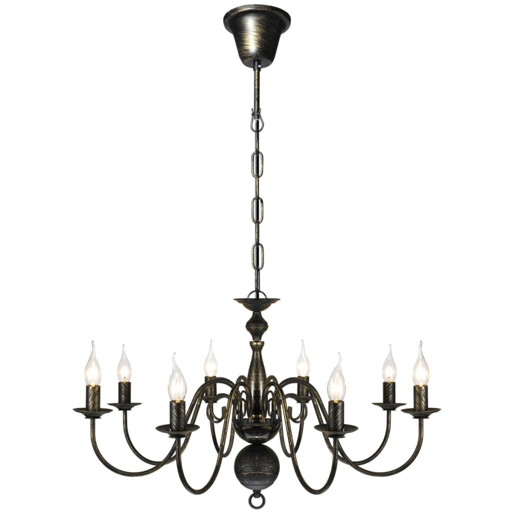 Vidaxl Chandelier Black Metal 8 X E14 lampor