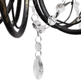Bidaxl Chandelier Art Nouveau Metal Crystal Pärlor 3 glödlampor Svart