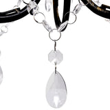 Bidaxl Chandelier Art Nouveau Metal Crystal Pärlor 3 glödlampor Svart