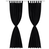 Cortinas de micro-satina vidaxl com anéis 140 x 225 cm 2 peças (preto)