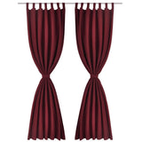 Vidaxl Micro-Satin Curtains with rings 140 x 175 cm 2 pieces (wine red)