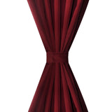 Vidaxl Micro Satin Curtains with Rings 140 x 245 cm Pack of 2 (Wine Red)
