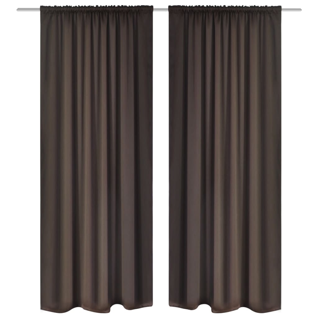 Vidaxl zavese z režami 135 x 245 cm rjavi 2 pcs