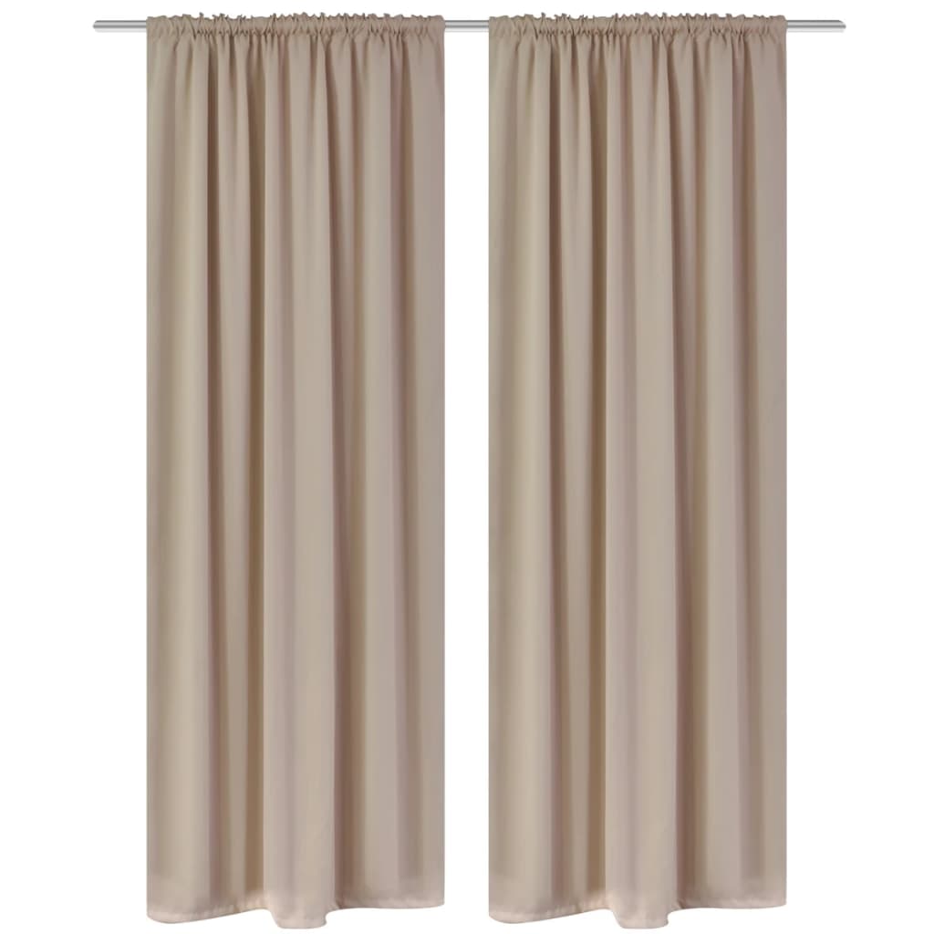 Vidaxl curtains with slots 135 x 245 cm cream 2 sts