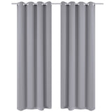 Vidaxl gardiner med metalringe 135 x 245 cm 2 stykker (grå)