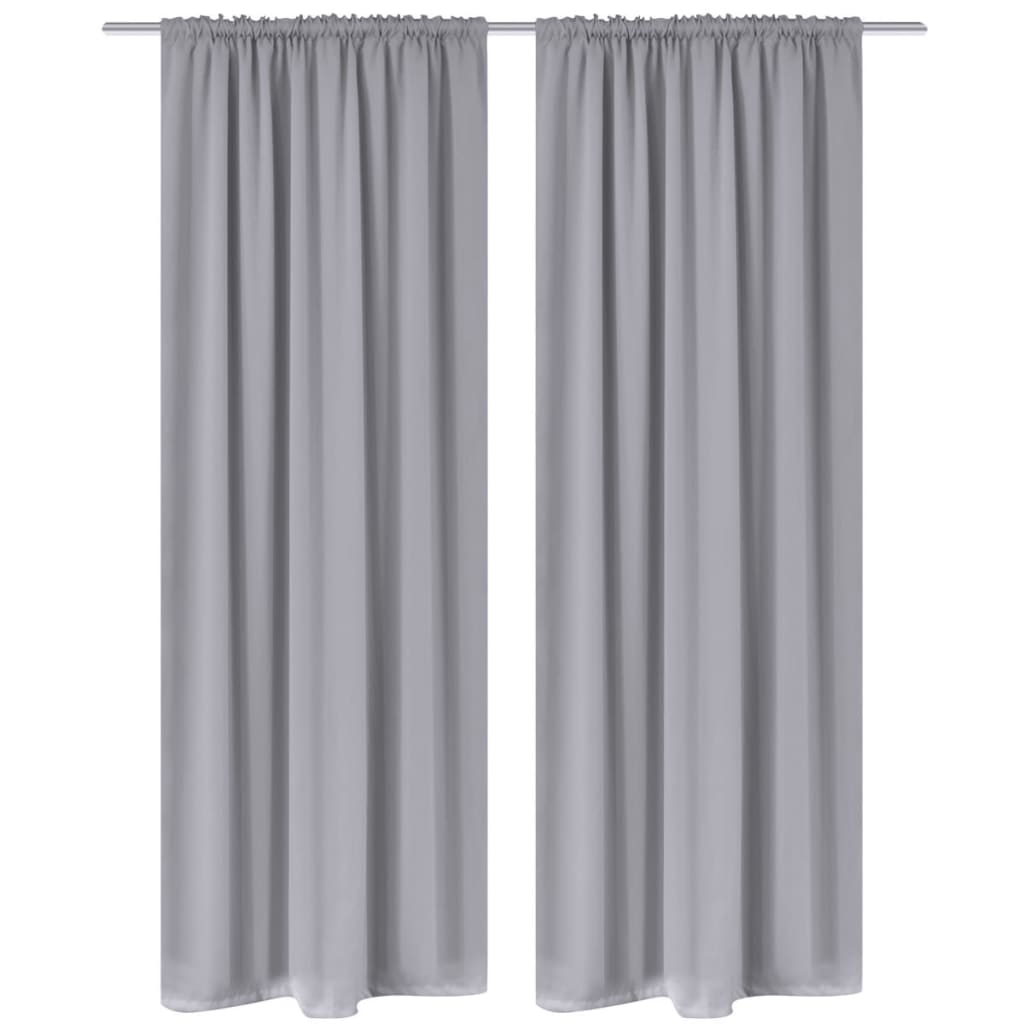 Vidaxl curtains with slots 135 x 245 cm gray 2 sts