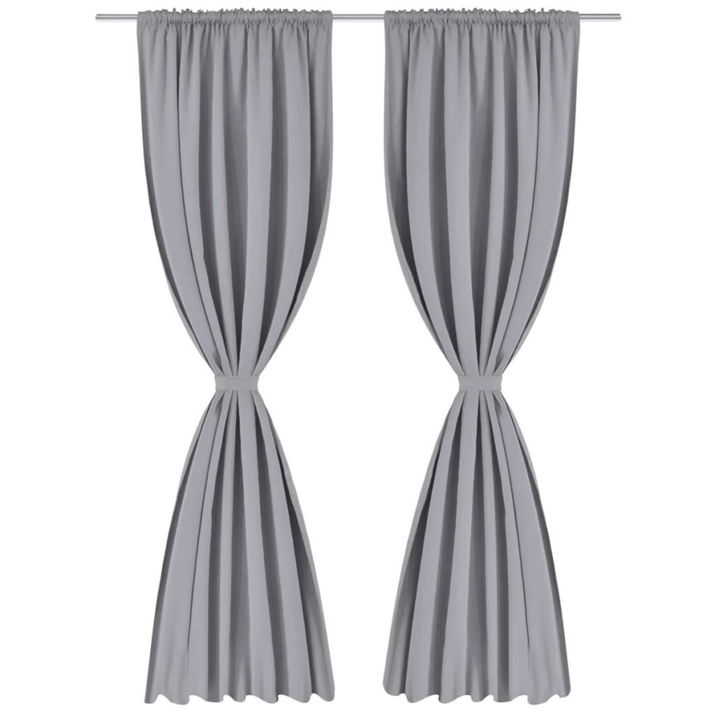 Vidaxl curtains with slots 135 x 245 cm gray 2 sts