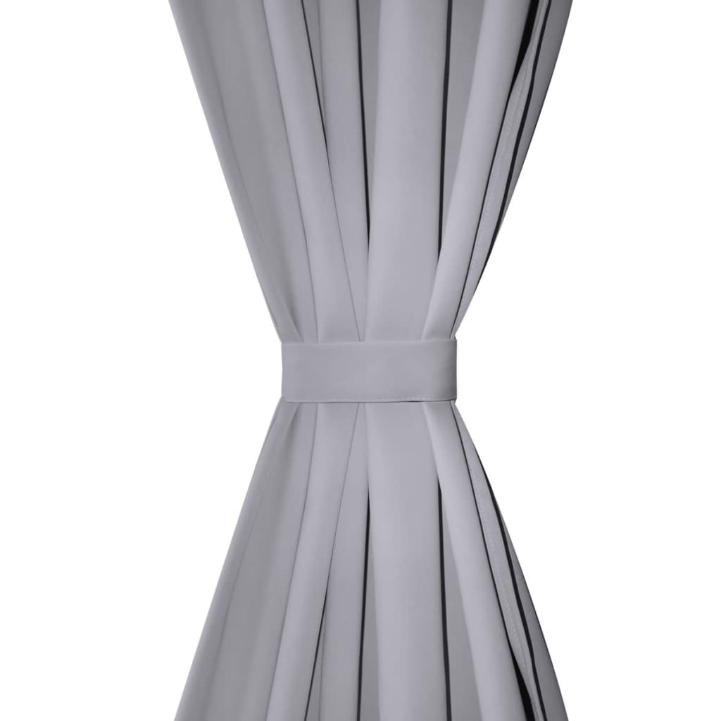 Vidaxl curtains with slots 135 x 245 cm gray 2 sts