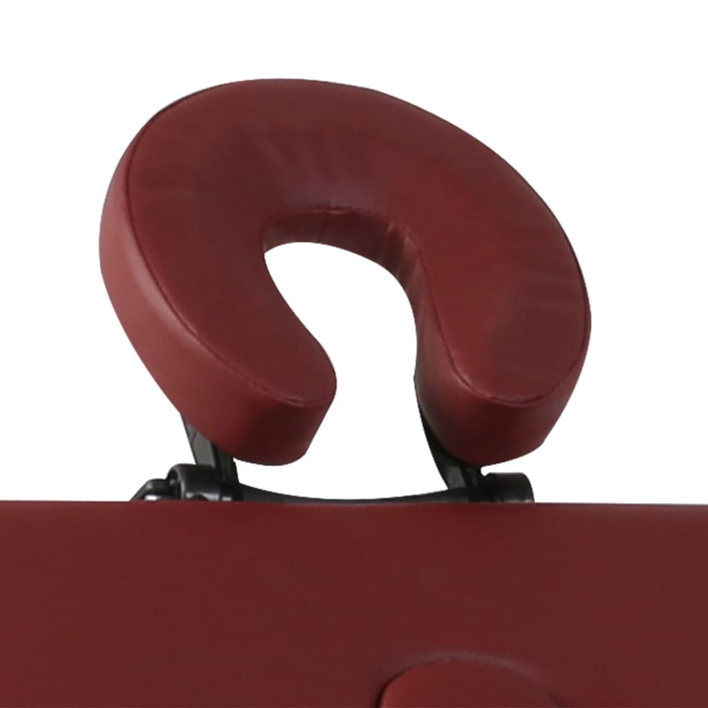 Vidaxl Foldable massage table 2 zones with wooden frame (red)