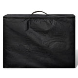 Vidaxl Foldable massage table 2 zones with wooden frame (black)
