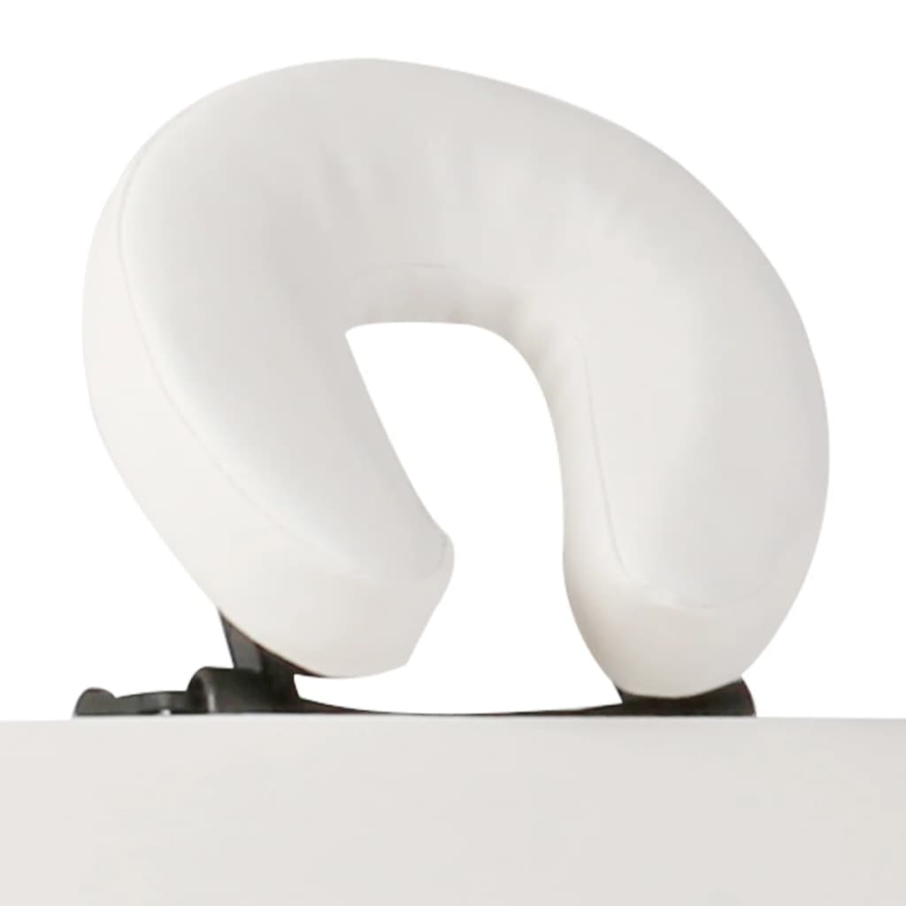 Vidaxl Foldable massage table 2 zones with wooden frame (cream)