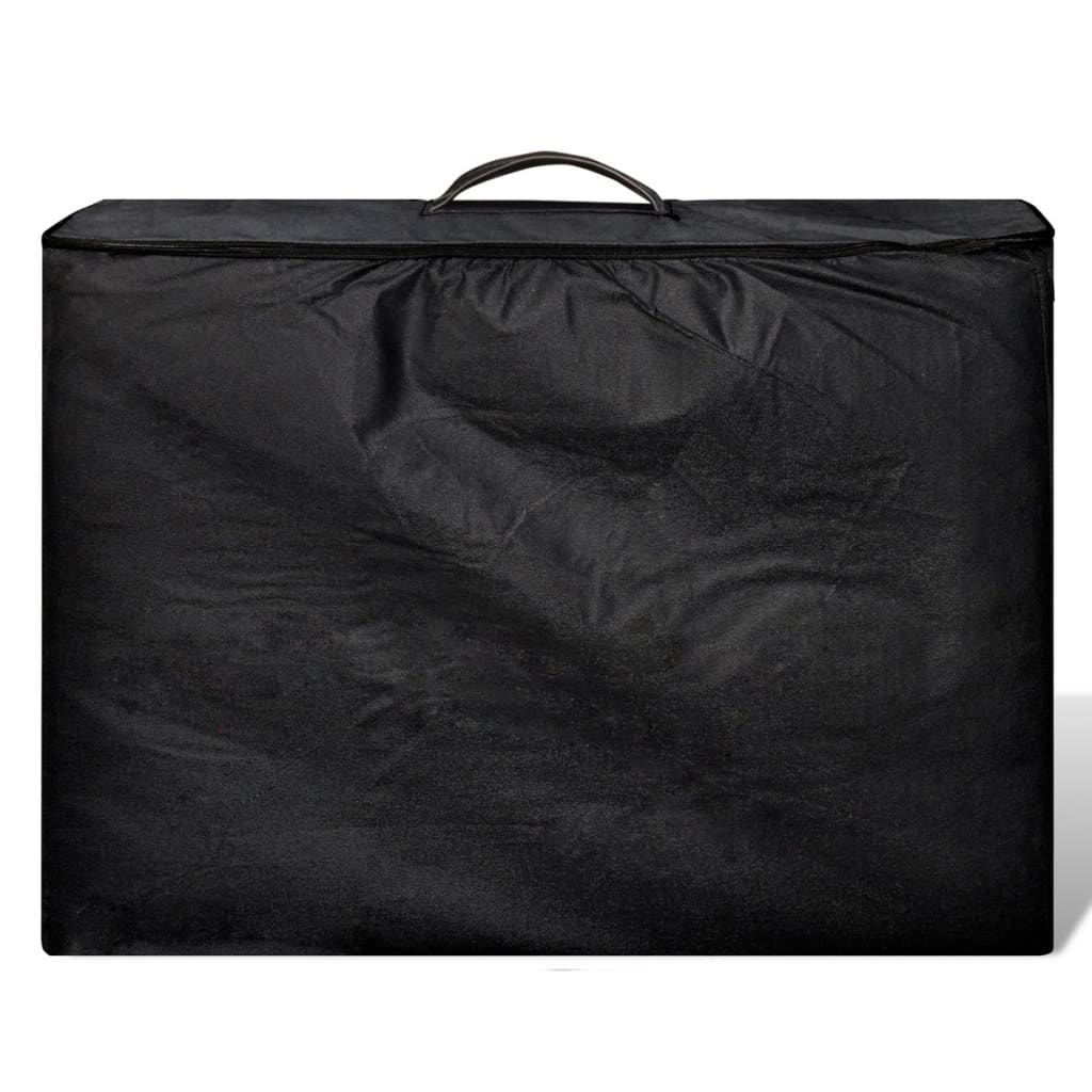 Vidaxl Foldable massage table 3 zones with wooden frame (black)