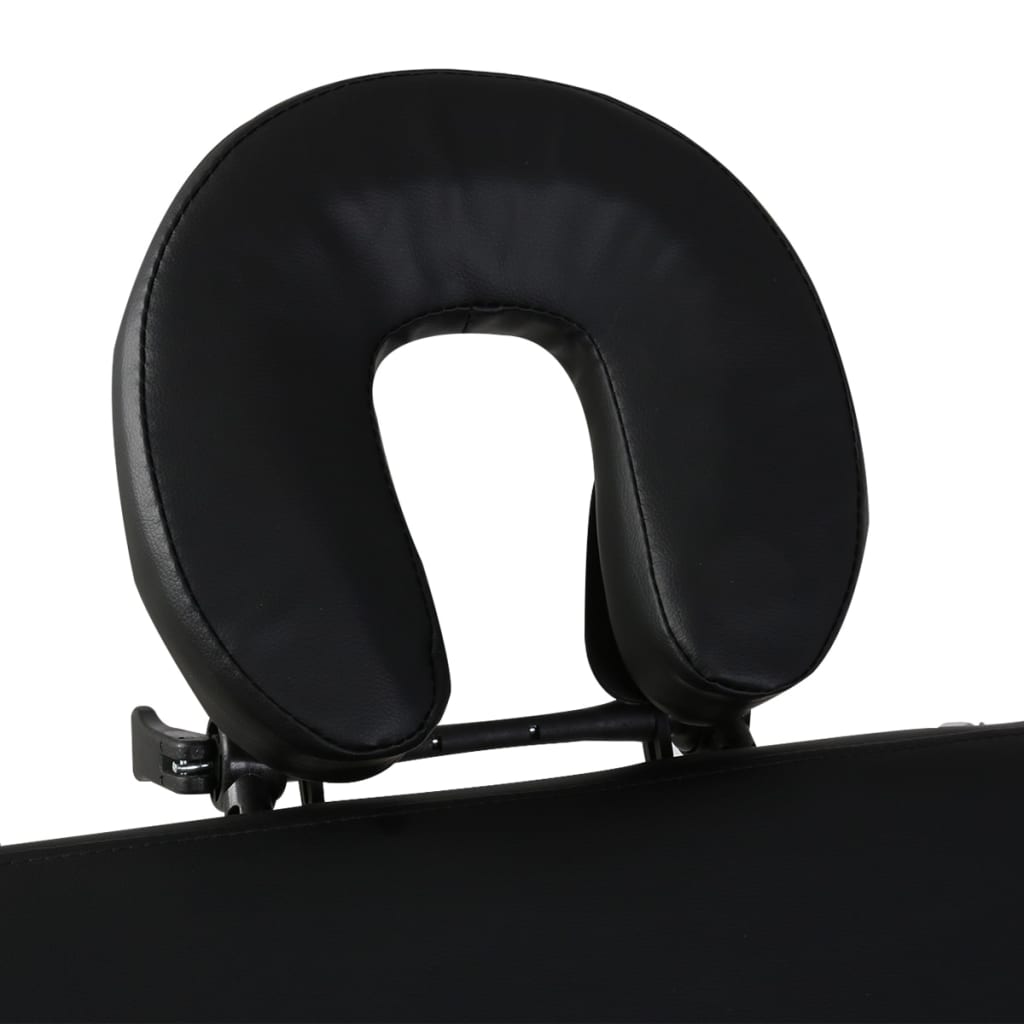 Vidaxl Foldable massage table 3 zones with wooden frame (black)