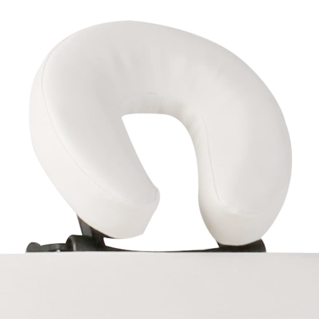 Vidaxl Foldable massage table 3 zones with wooden frame (cream)