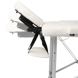 VIDAXL MASSAGGIO PILABILE Tabella 3 zone con telaio in alluminio (crema)
