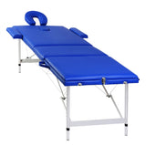 VidaXL Foldable massage table 3 zones with aluminum frame (blue)