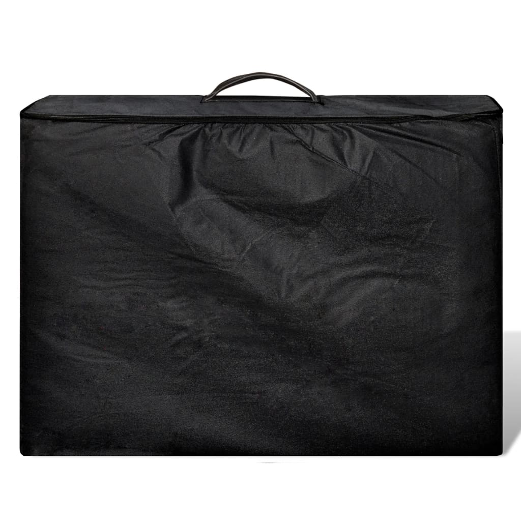 Vidaxl Foldable massage table 4 zones with wooden frame (black)