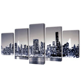 Vidaxl Canvas PRESSIONE DEL MONOCHROME SKYLINE NEW YORK 100 X 50 CM