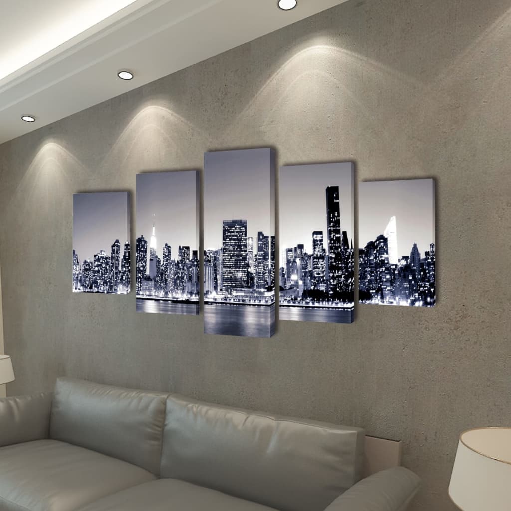 Vidaxl Canvas PRESSIONE DEL MONOCHROME SKYLINE NEW YORK 100 X 50 CM