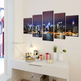 Vidaxl Canvas väggtryck set färgglada New York Skyline 100 x 50 cm