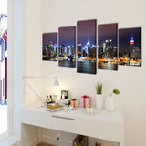 Vidaxl Canvas Wall Drécken Set faarweg New York Skyline 200 x 100 cm