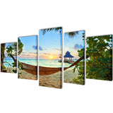 Vidaxl Canvas Walldrock sot Sandy Beach mam Hängemock 200 x 100 100 cm
