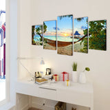 Vidaxl Canvas Walldrock sot Sandy Beach mam Hängemock 200 x 100 100 cm