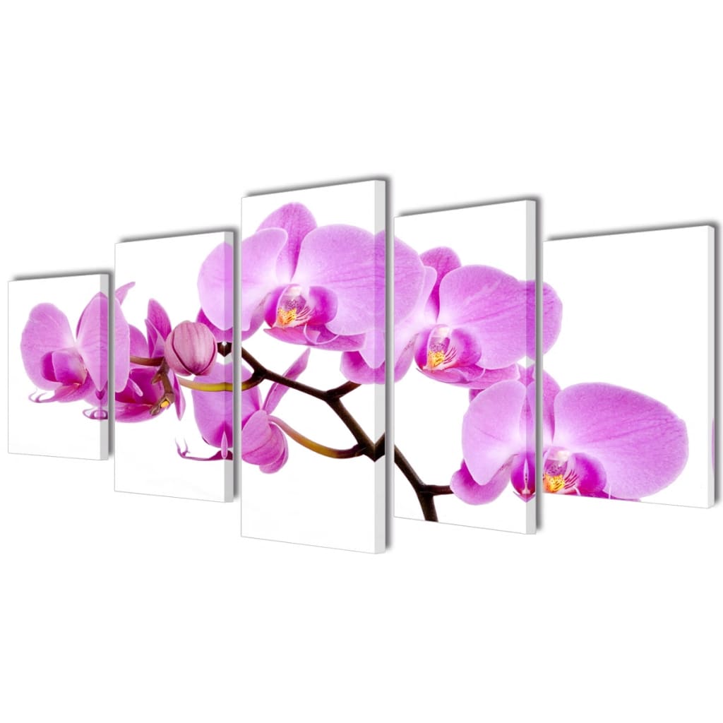 Vidaxl Canvas väggtryck set orkidé 200 x 100 cm