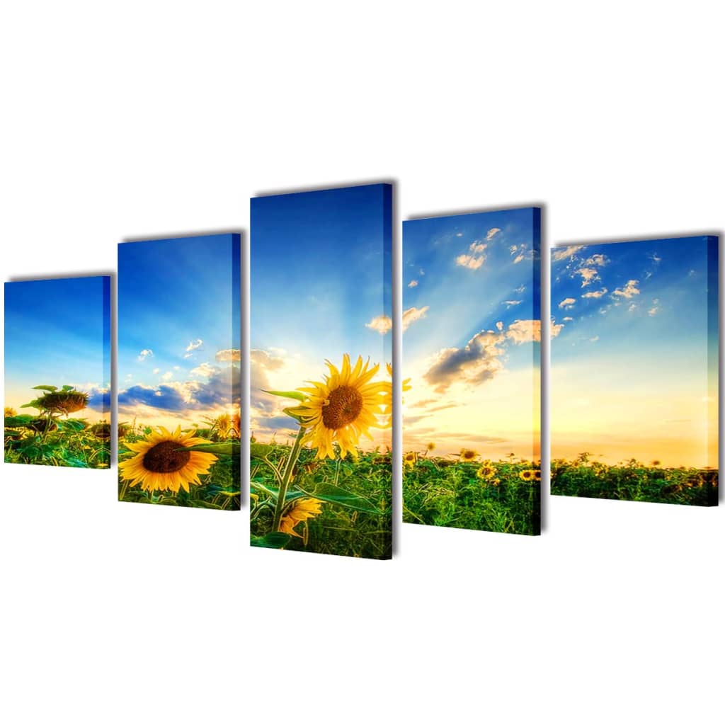 Vidaxl toile pression de mur imprimé tournesol 200 x 100 cm