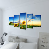 Vidaxl Canvas väggtryck tryck solros 200 x 100 cm