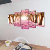 Vidaxl Canvas Presión de pared Conjunto de cerezo de cerezo 200 x 100 cm