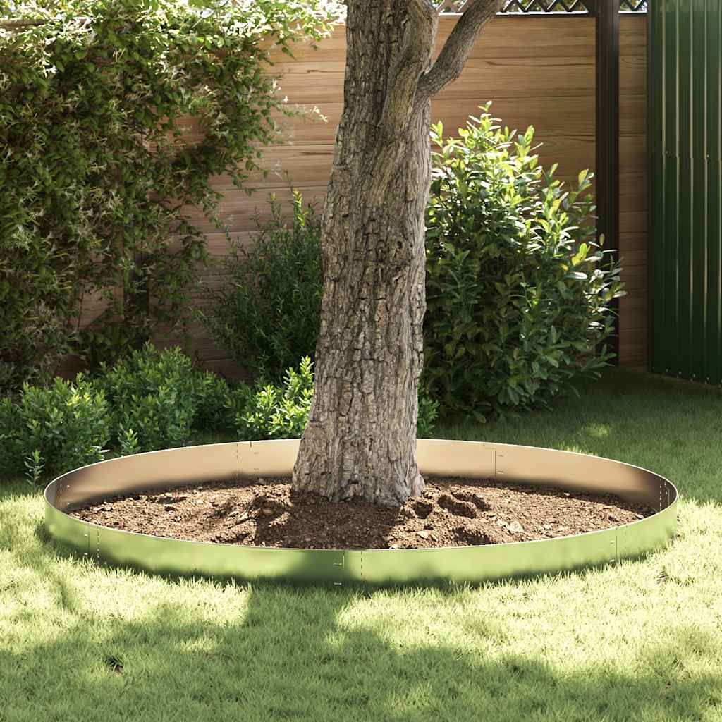 Vidaxl 5 St Grassboard flexível 100x14 cm de aço galvanizado