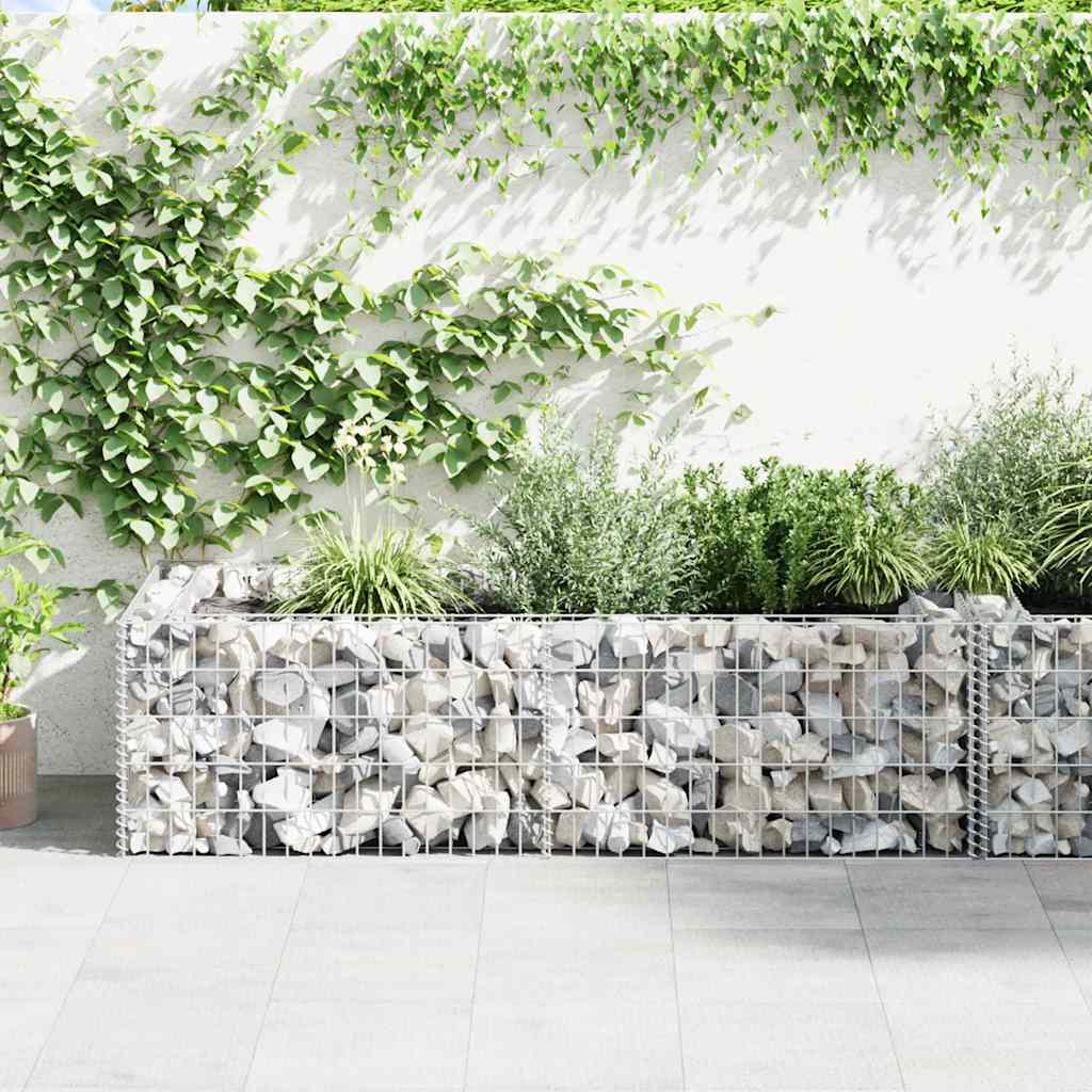 Vidaxl Gabion Planter Benk 180x90x50 cm aço galvanizado