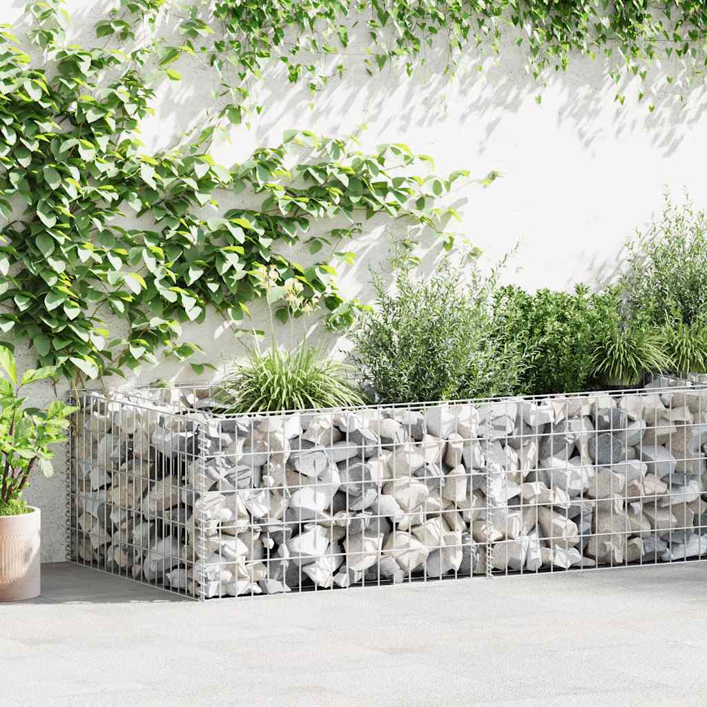 Vidaxl Gabion Planter Benk 180x90x50 cm aço galvanizado