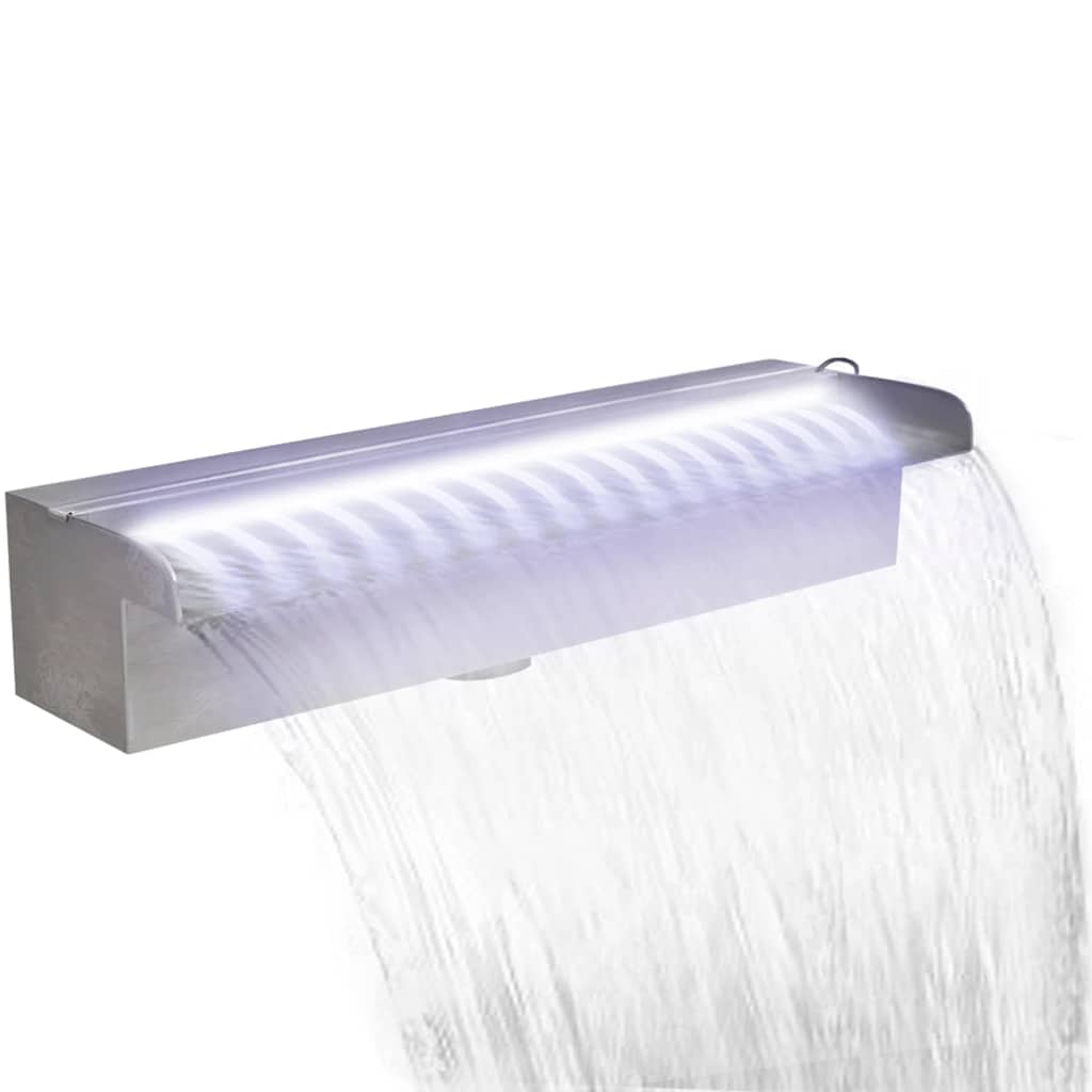 Vidaxl Swimming pool waterfall with LEDs Rectangular 45 cm Stainless steel